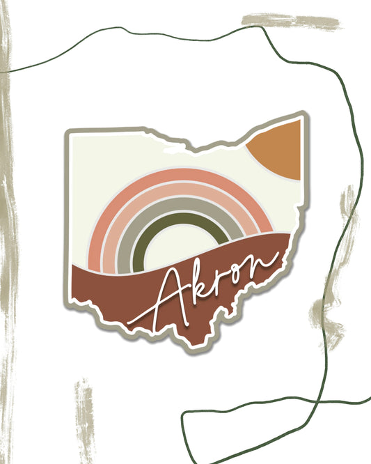 Boho Sunset in Akron Sticker