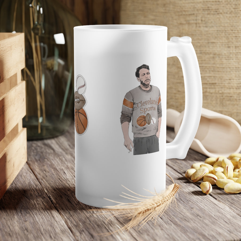 ben affleck sports fan frosted glass beer mug