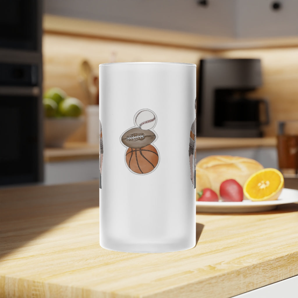 ben affleck sports fan frosted glass beer mug