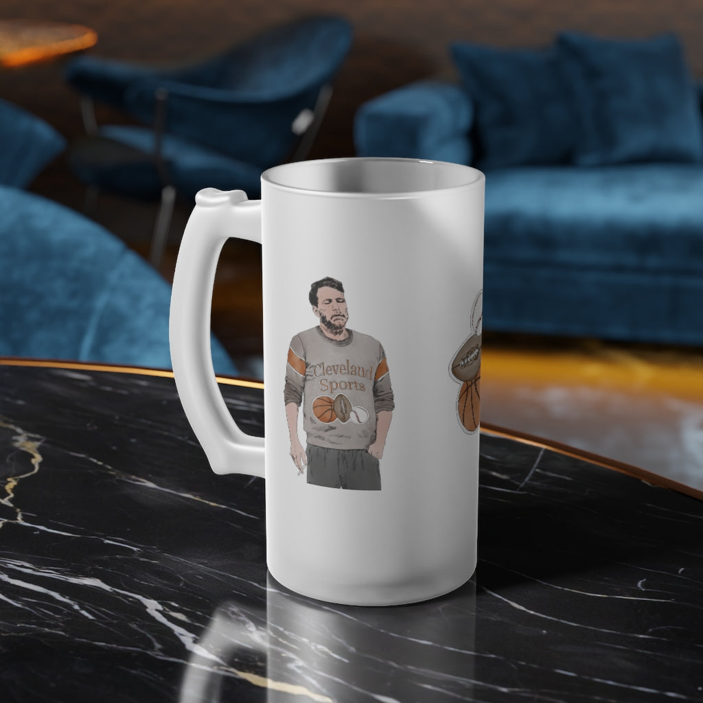 ben affleck sports fan frosted glass beer mug