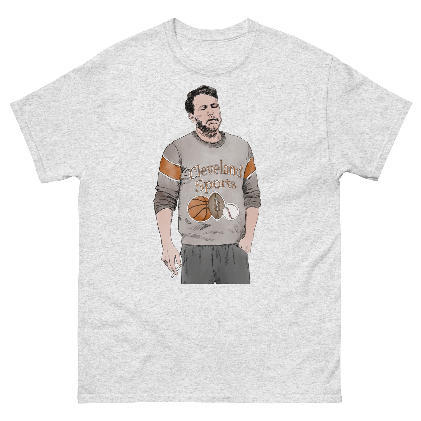 ben affleck smoking through the pain of being a cleveland sports fan (t-shirt)