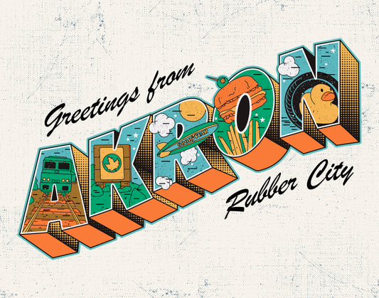 Greetings from Akron Ohio Print
