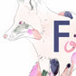 Colorful illustration of a fox with a stylized 'F' on a white background