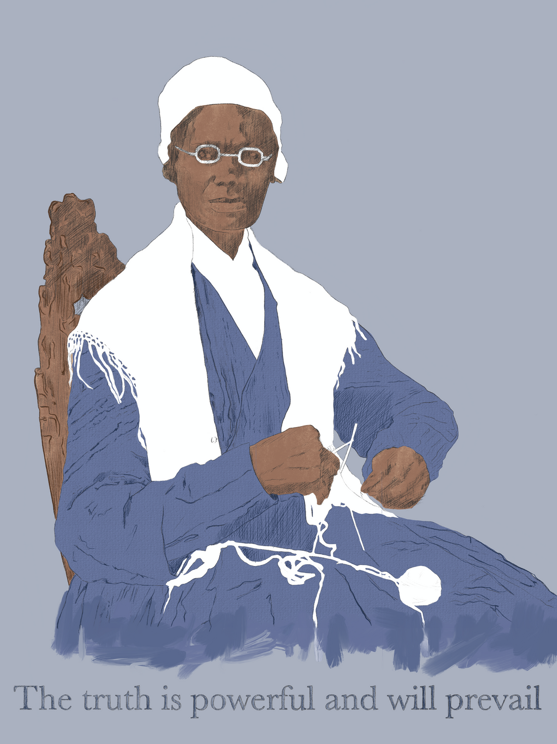 Monochrome canvas print of Sojourner Truth with quote 'Ain't I a Woman?'